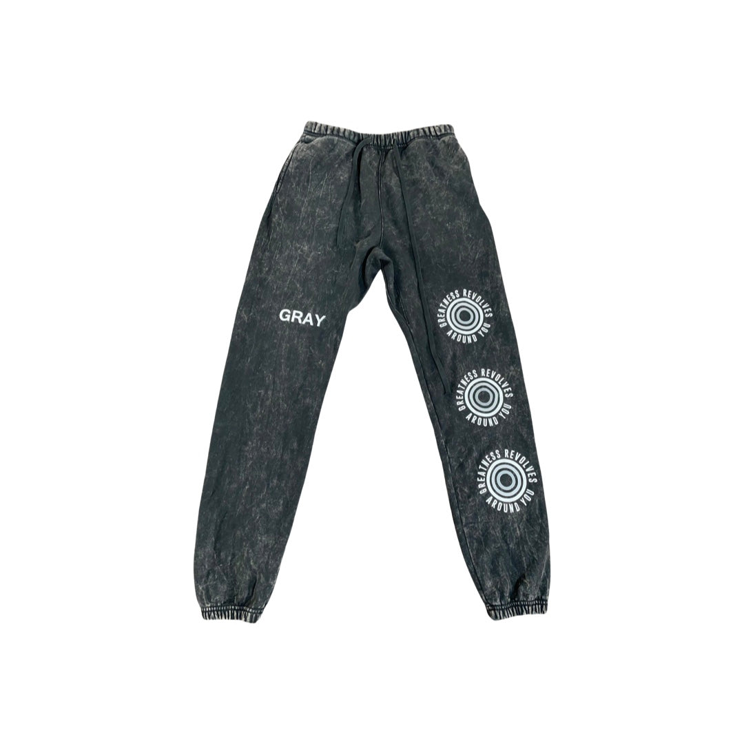 Black Greatness Revolves Around You Mineral Wash Sweatpants