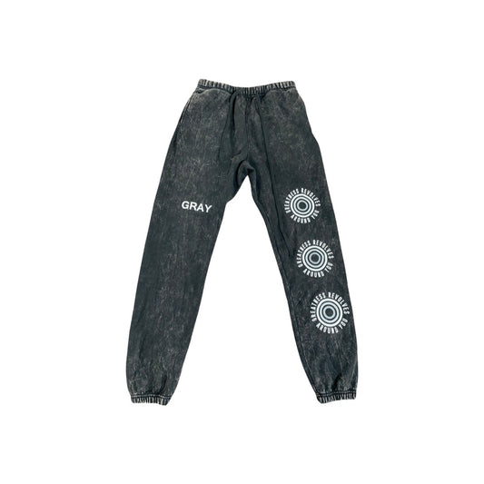 Black "Greatness Revolves Around You" Mineral Wash Sweatpants